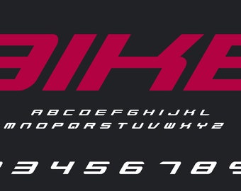Bike lettering alphabet vector format typography design. Racing EPS. Download it Now