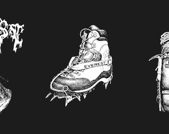 Elementy projektu koszulki z napisami i grafiką Everest: Pakiet nadruków dla miłośników gór (pobranie cyfrowe)