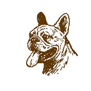 French Bulldog Head Vector Drawing | Dog Clipart AI EPS PNG | Frenchie Illustration for T Shirts Stickers Wall Art