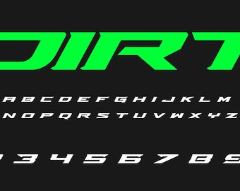 Czcionka Dirt OTF Sport i format wektorowy EPS: Aggressive Off Road Racing (pobranie cyfrowe)