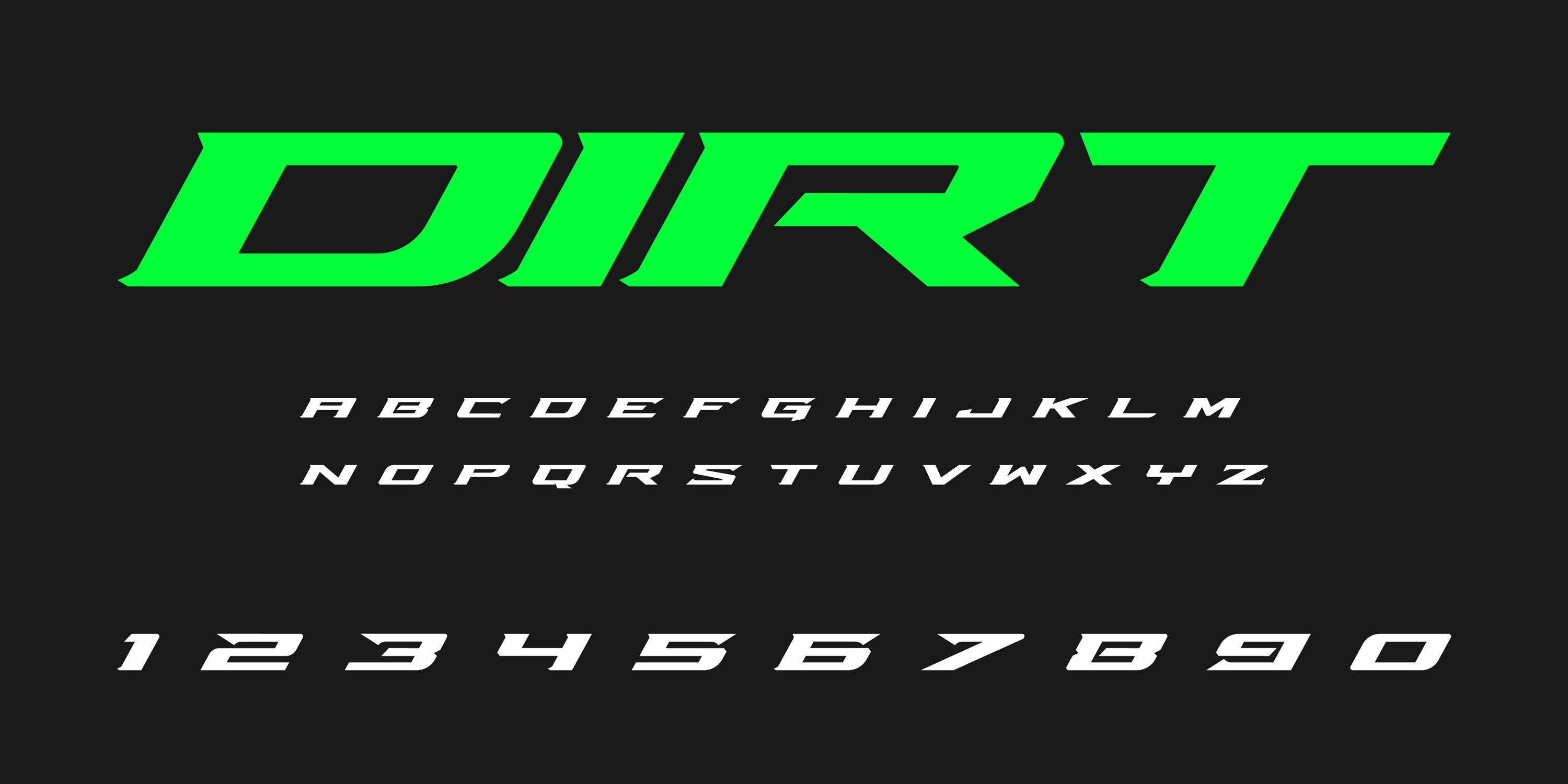 Dirt OTF Sport Font and Vector EPS Format: Aggressive off Road