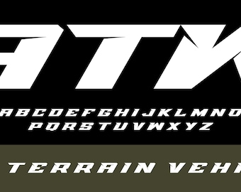 Format OTF czcionki ATW All Terrain Vehicle i grafika wektorowa: Naklejki terenowe (pobranie cyfrowe)