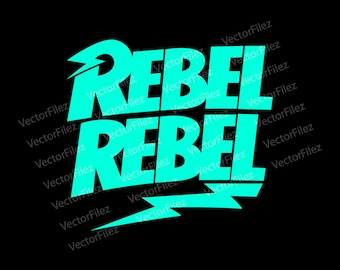 Wektor napisu Rebel: Projekt koszulki Bowie (PNG, SVG)