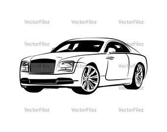Rolls Royce Wraith Vector: Luxury Car SVG, PNG, EPS (Digital Download)