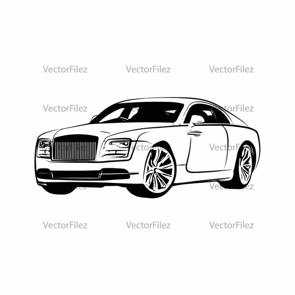 Rolls Royce Wraith SVG vector Black Luxury Car PNG EPS Sticker T shirt Hoodie Sweatshirt design Download it Now