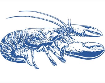 Realistyczny homar Wektorowy projekt graficzny: Clipart z owocami morza z wybrzeża (PNG, EPS, AI Digital Download)