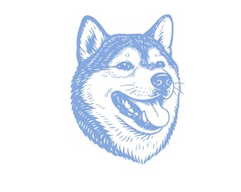 Shiba Inu Dog Head Vector: Japanese Puppy Clipart (AI, EPS, PNG)
