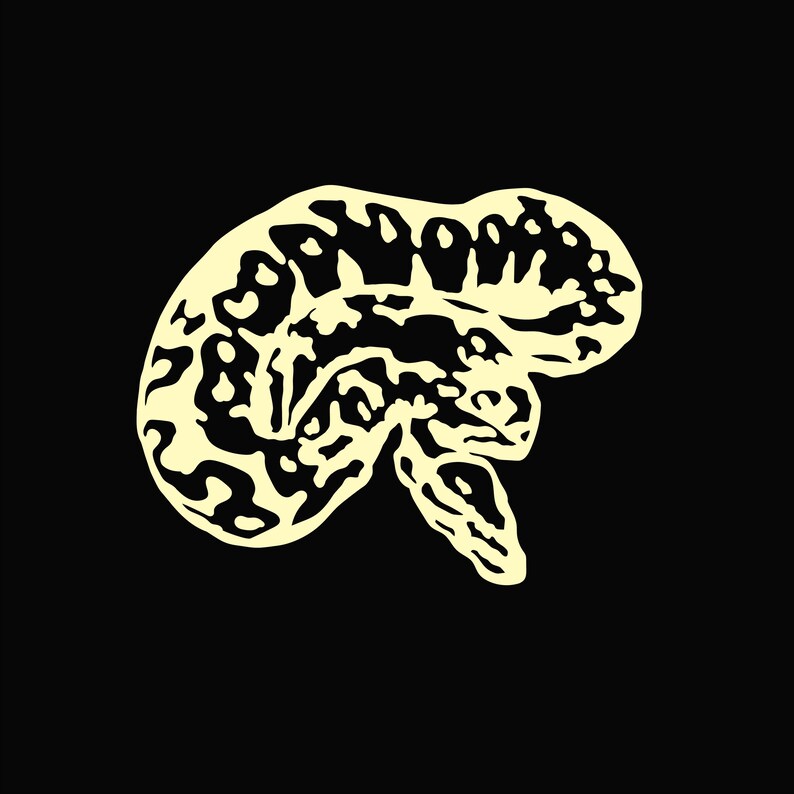 May include: A black and white illustration of a snake curled up in a brain shape.
