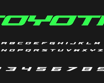 Toyota Word Vector, Sportscar Decals Alphabet (Digital Download)