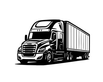 Freightliner Cascadia Vector Graphic: Semi Truck Clipart (AI, PNG, EPS)