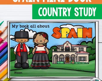 Spain Mini Book for Early Readers - A Country Study Spain Activity