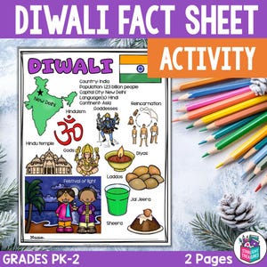 Diwali-factsheet voor vroege lezers, kerstactiviteit voor kinderen