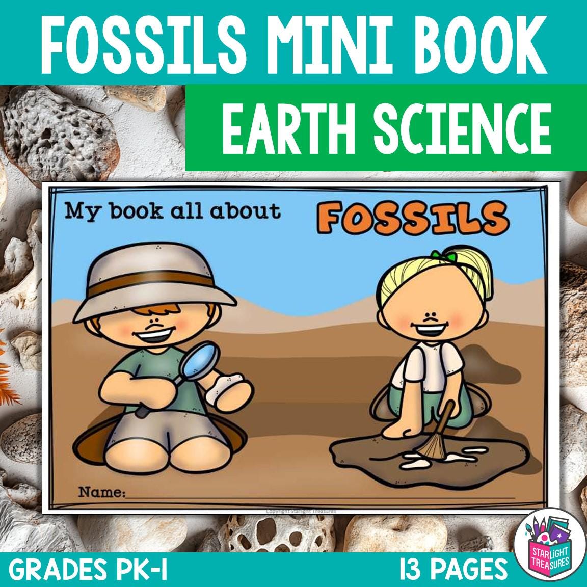 Fossils Mini Book for Early Readers: Fossil Mini Book for Kids