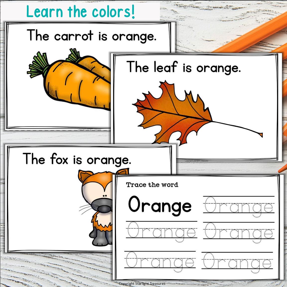 Colors of the Week: Orange Mini Book for Early Readers - Etsy
