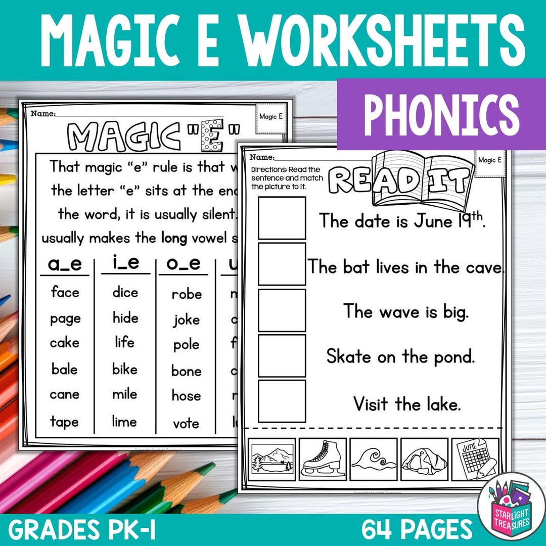 Magic E Phonics Worksheets – Early Readers Activities (digital Download ...