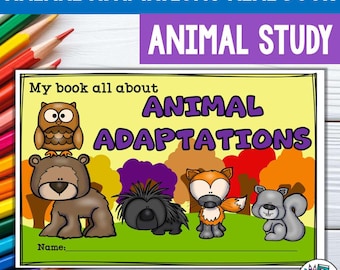 Minilibro de adaptaciones de animales para primeros lectores, actividades (descarga digital)