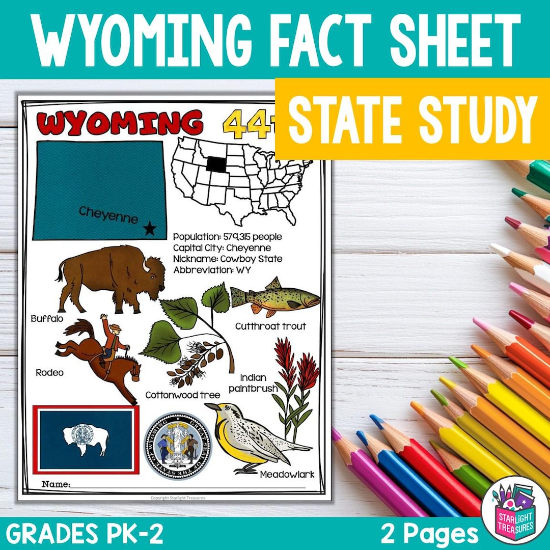 Wyoming Fact Sheet for Early Readers - A State Study Activity Unit ...