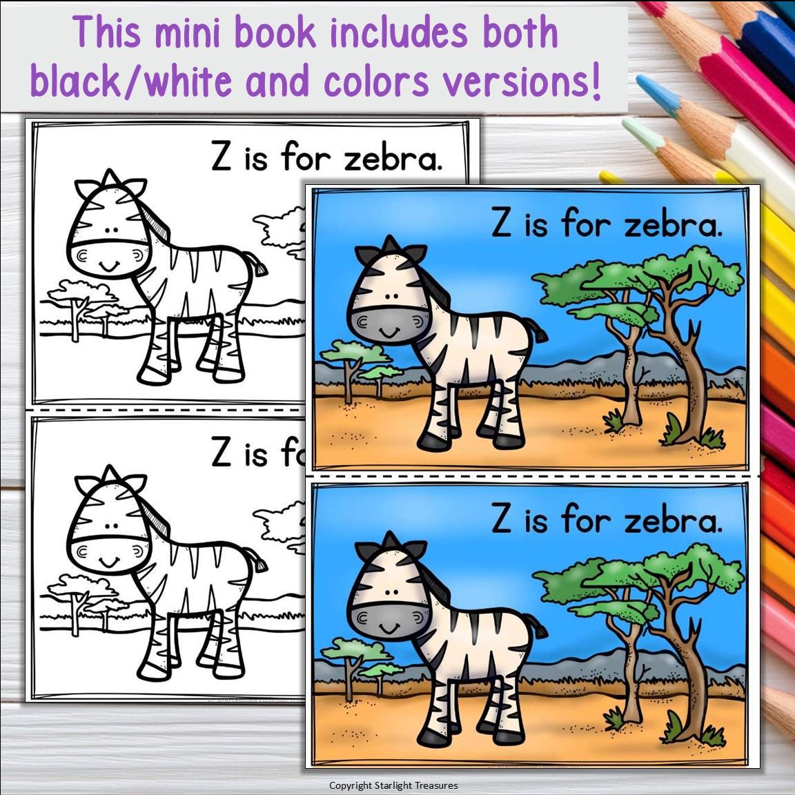Letter Z Mini Book Alphabet Learning Activity (digital Download) - Etsy