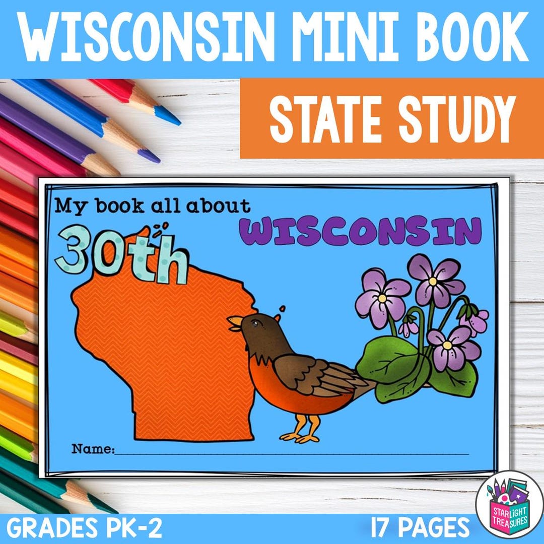 Wisconsin Mini Book for Early Readers - A State Study - Etsy