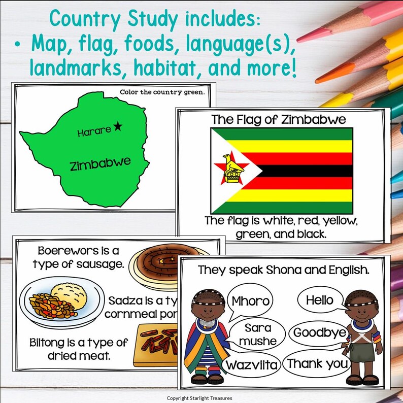 Zimbabwe Mini Book for Early Readers - A Country Study - Etsy