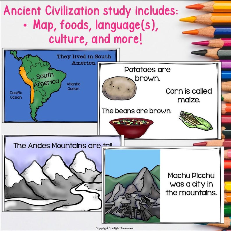 Inca Mini Book for Early Readers - Ancient Civilizations Activities - Etsy