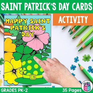 Cartes de vœux à colorier pour la Saint-Patrick : activité créative pour la Saint-Patrick, activités de cartes de vœux à colorier pour les enfants