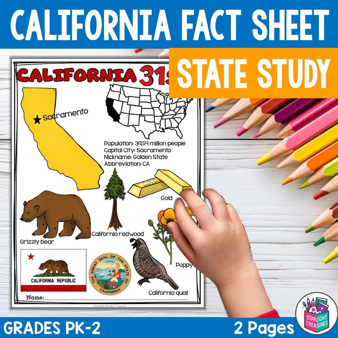 California Fact Sheet for Early Readers - A State Study, California ...