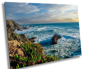 Bodega Bay Sunset Cliffs Print: California Coastal Seascape Wall Art
