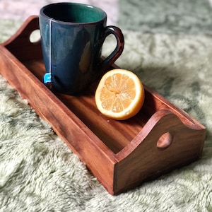 Maison Zoe Small serving tray made of sheesham wood -100% Handmade - noble and robust - wooden tray
