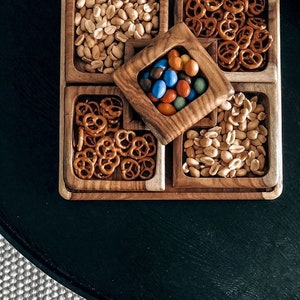 Maison Zoe Sheesham wood snack plate - rectangular snack bowl - noble and robust