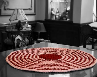 Maison Zoe crochet rug - crocheted rugs in different double colors ø120 cm - heavy and round - two-tone design - 100% handmade