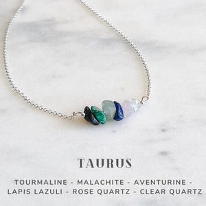 Naszyjnik z kryształami Taurus Srebro próby 925, biżuteria astrologiczna ze znakiem zodiaku Prezenty