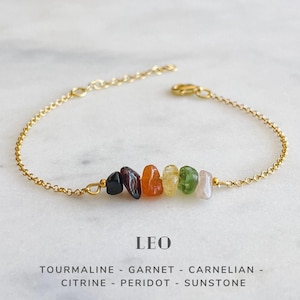 Bransoletka Leo Crystals ze srebra próby 925, biżuteria astrologiczna ze znakiem zodiaku