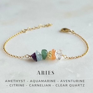 Bransoletka Baran Kryształy Srebro Sterling, Znak Zodiaku Astrologia Biżuteria