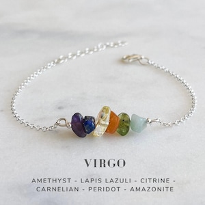 Bransoletka Virgo Crystals ze srebra próby 925, biżuteria astrologiczna ze znakiem zodiaku