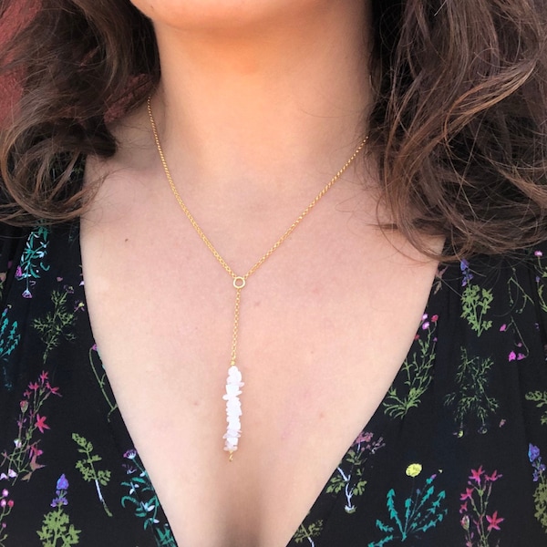 Moonstone Necklace, June Birthstone Necklace Mother, June Birthstone Gift, Raw Rainbow Moonstone Necklace, Gemini Necklace Zodiac Gift