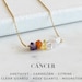 Cancer Crystals Necklace Sterling Silver, Zodiac Sign Astrology Jewelry Gifts