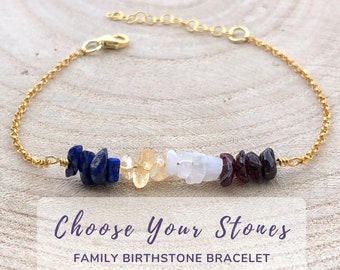 Personalized Gifts Family Birthstone Bracelet, Sterling Silver Crystal Jewelry