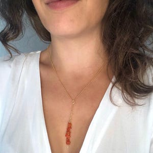 Raw Carnelian Necklace, Sacral Chakra Healing Crystal Necklace, Genuine Orange Carnelian Stone for Courage and Emotional Support