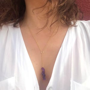 Amethyst beruhigende Halskette Empath Schmuck, Wassermann Birthstone Angst Schmuck
