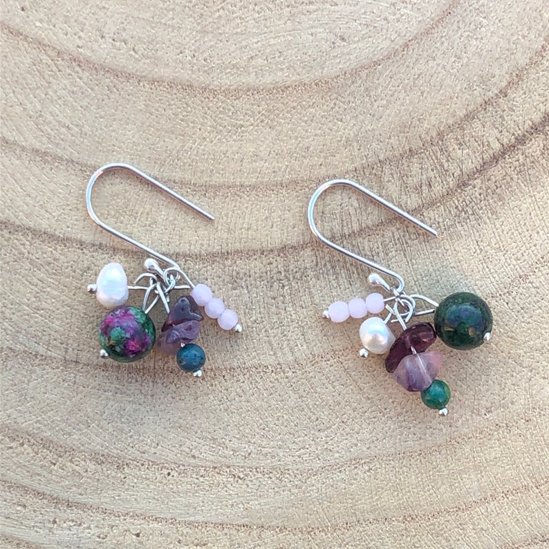 Birthday Gift for Girlfriend Simple Colorful Minimalist Earrings Handmade Jewelry Valentines Day Gift Dainty Silver Earrings for Women
