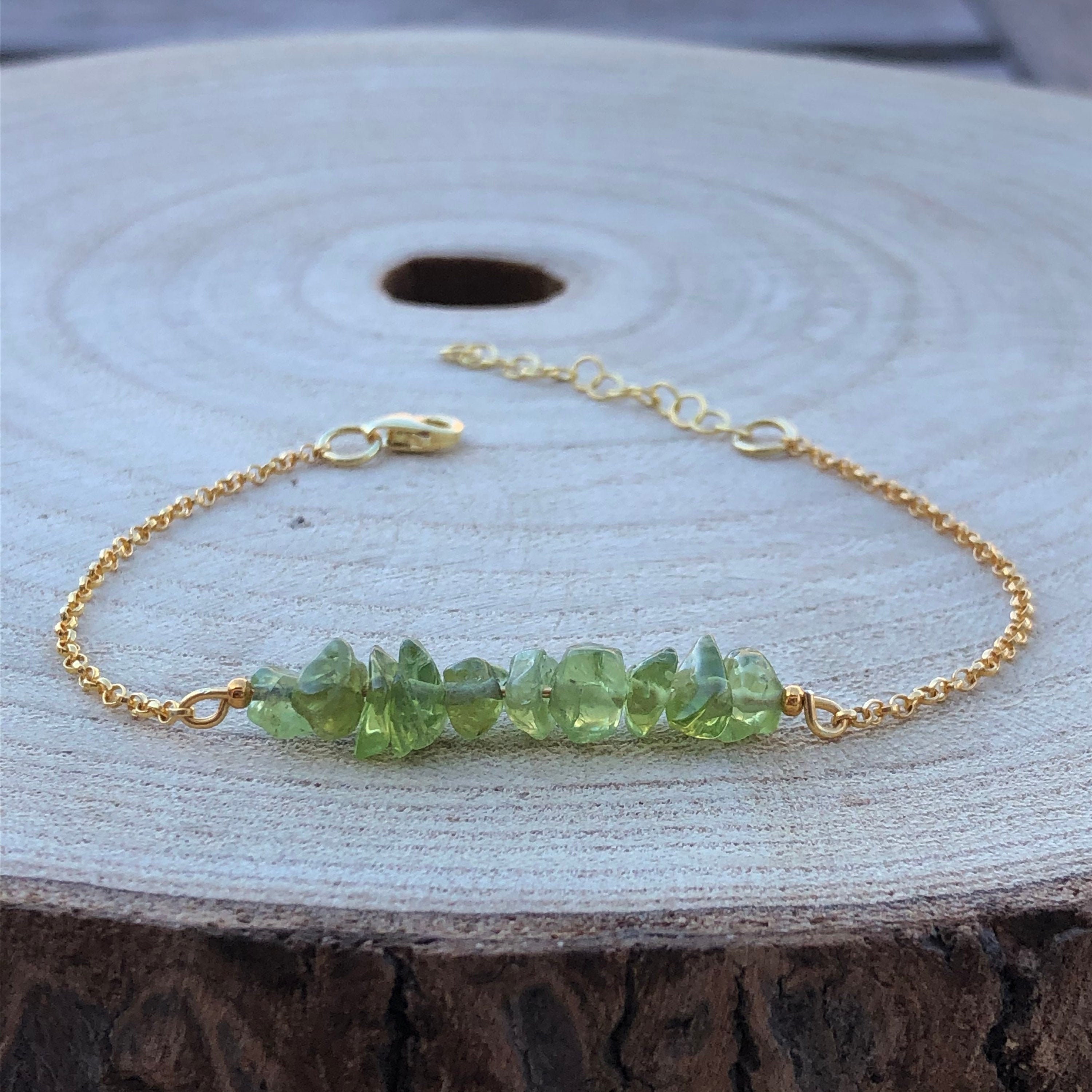 Peridot Bracelet Gemstone Natural Beads  Plus Value