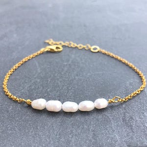 Dainty Freshwater Pearl Bracelet 925k Sterling Silver, June Birthstone Bracelet, Gemini Zodiac Gift