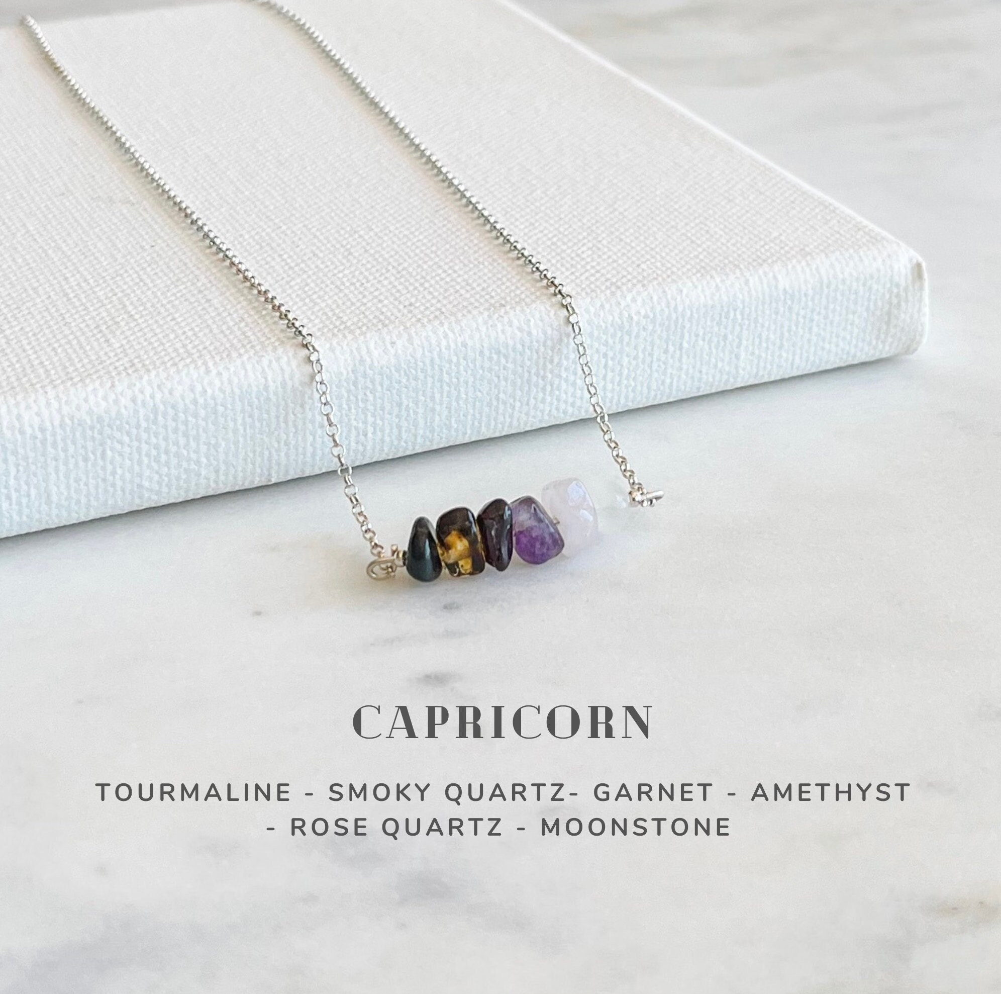 Capricorn crystal necklace deals