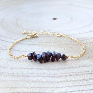 Garnet January Birthstone Bracelet, Natural Garnet Bracelet, January Birthday Gifts for Her, Gemstone Bracelet, Christmas Gifts for Women