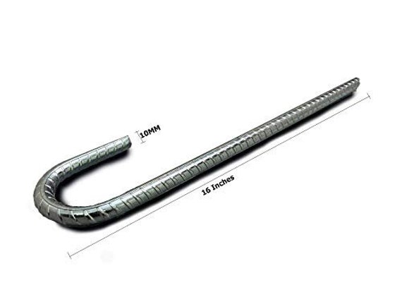 Ashman Rebar Stake Anchor 12 Inches Long, Ideal for Securing Animals, Tents, Canopies, Sheds, Car Ports, Swing Sets (Re-bar Stake 4 Pack)