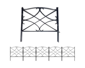 Ashman Online Galvanized Garden Fence 24in x 10ft - Outdoor Metal Landscape Fencing Steel Wire Gate Border(Set of 5)