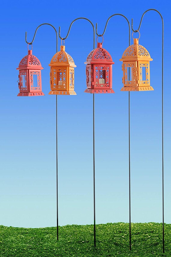 Ashman shepherd's hooks black set made of premium metal for hanging solar lights online