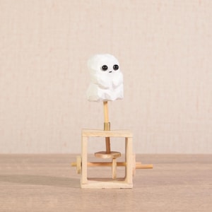 Cute Ghost Automata, Kinetic Sculpture, Mechanical Toy, Handmade Halloween Gift, Spooky Art, Automaton Toy, Office Desk Toy