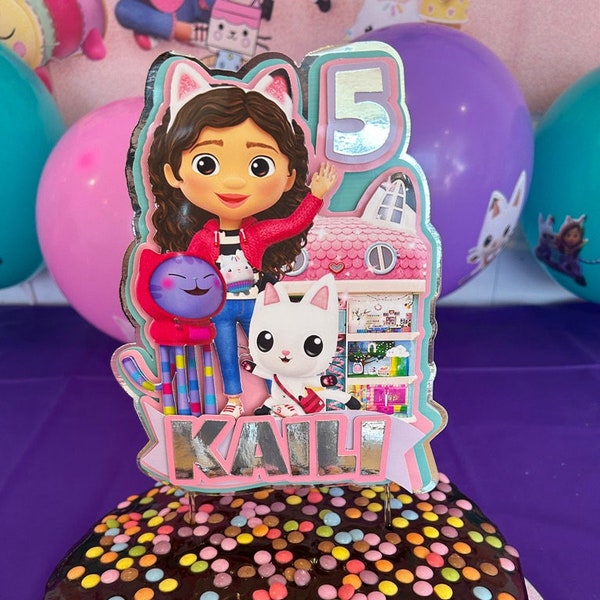 Gabby’s dollhouse cake topper | Gabby Dollhouse party decoration | Gabby Dollhouse birthday personalised birthday
